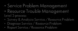 Customer Experience Assurance Service Problem Management Resource Trouble Management 3 process: Survey & Analyze Service / Resource Problem Diagnose Service / Resource Problem Report Service /