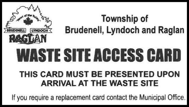 New Waste Site Access Cards New waste site access