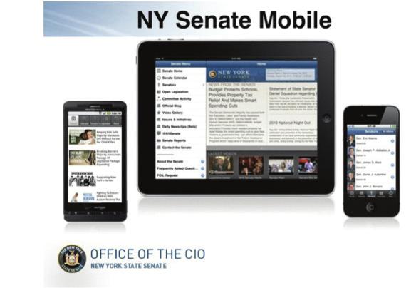 With little extra effort, the New York State Senate supports mobile versions of its web experience on smartphones and Apple ipads to enhance constituent outreach.