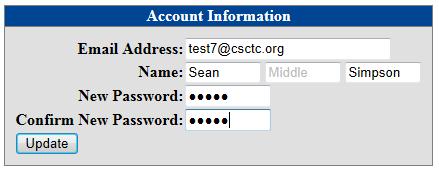 1.2.4 User Profile The Contractor is able to manage their login information to the C3 Training Database.