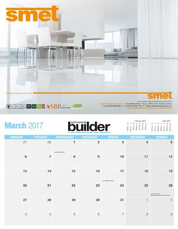 Single Box W-110mm x H-110mm 250 This high specification wall calendar will be mailed directly to over 2000 architects in Northern Ireland, helping them plan ahead for the