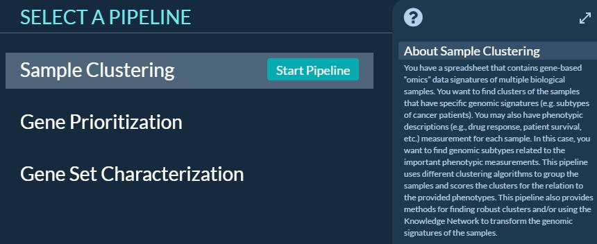 Step 3A - Configure NBS Analysis Click on Analysis Pipelines along the top In the Select A Pipeline section: