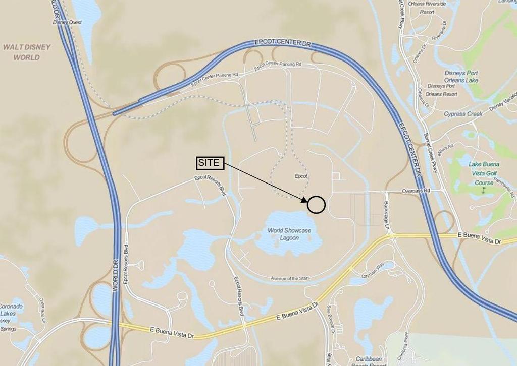 Figure 1: Location Map Walt Disney World, EPCOT, Between