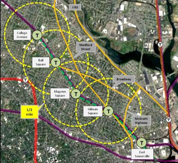 GREEN LINE EXTENSION VILLAGES OVERVIEW While Somerville s Comprehensive Plan treats the Union Square and East Somerville districts as Areas to Transform, it treats the three remaining Somerville GLX