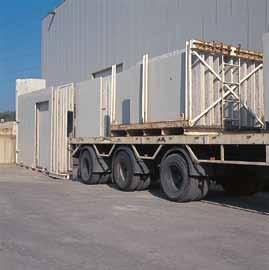The transport vehicles have a length up to 18 m; the headroom amounts to at least 4 m. This form of transport is used for walls higher than 2.80 m.