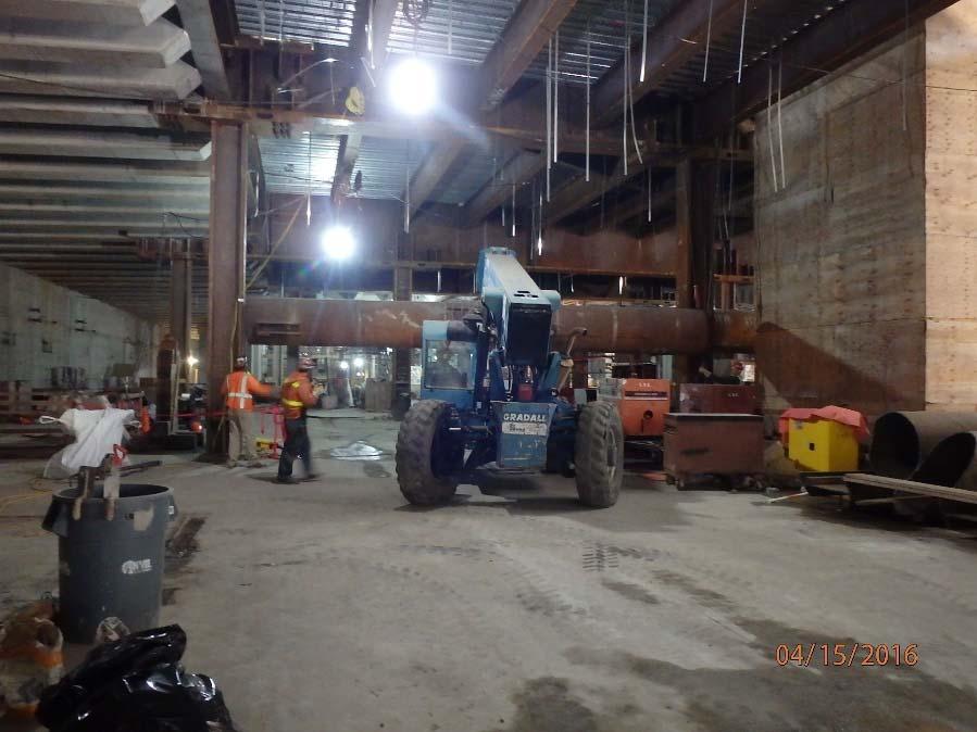 Concrete foundations for Stair 201 (west end) continues.