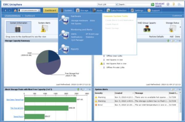 MANAGE, MONITOR, AND TUNE YOUR STORAGE ASSETS WITH EASE EMC Unisphere makes it easy to manage VNX and VNXe systems from anywhere with a simple, integrated user interface for distributed storage