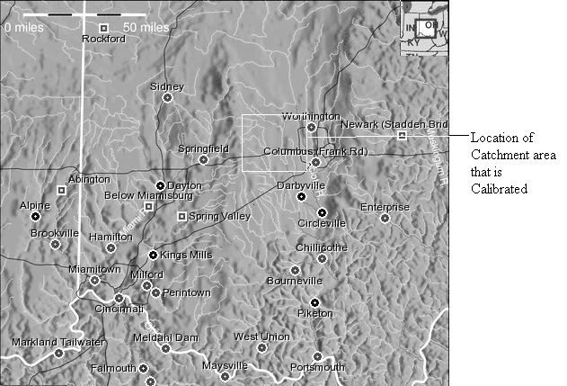 . Figure 2.5: Location of Deer Creek watershed [18]. Streamflow from Deer Creek watershed for the period from 1966 to 1981 is recorded at the USGS stream gauge station number 03230800. Figure 2.6 shows the average monthly precipitation, observed flow and potential evaporation at the Deer Creek watershed.