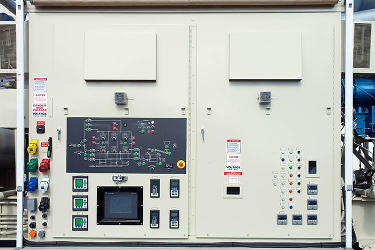 Control panel is arc flash designed for safety. Control house is optional.
