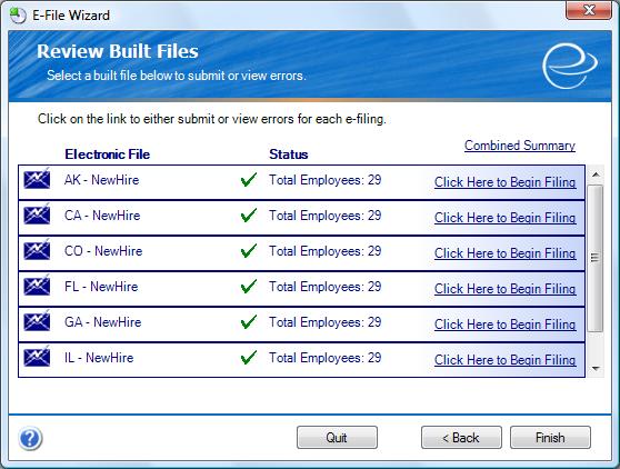 Step 8 Review Built Files At this point, your final totals have been calculated and your SUTA file has been created but not submitted.