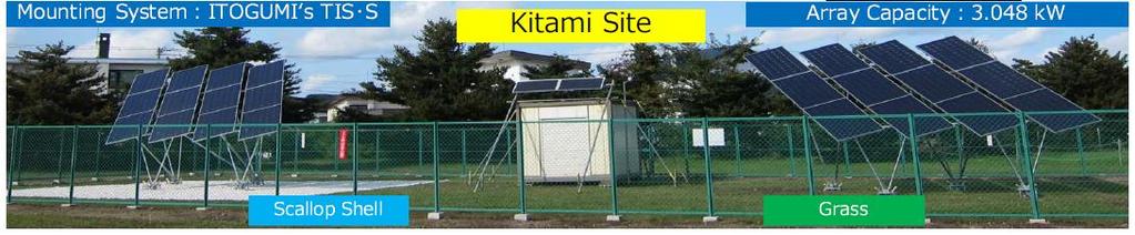 PVGS Japan (Kitami) small ground mounted with grass estimated ground albedo 23% bifacial gain: