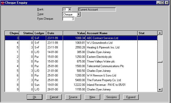 Cash Book and Bank Reconciliation The cashbook module gives you complete cash control. Up to 10 cash books per company can be held.