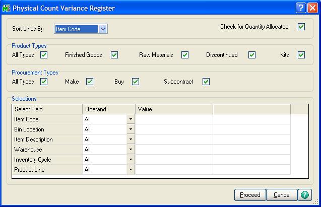 ENTERING PHYSICAL COUNTS Physical Counts INVENTORY MANAGEMENT > PHYSICAL COUNT MENU PHYSICAL COUNT VARIANCE REGISTER CONTINUED.