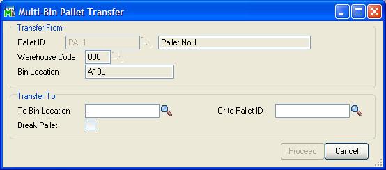 Inventory Transaction Entry transfers Pallets between warehouses by auto selecting all pallet inventory. Each method provides complete audit trail of the transfer.