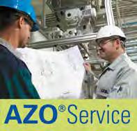Our range of services: well-qualified, experienced service staff new installation of AZO materials handling systems induction training and