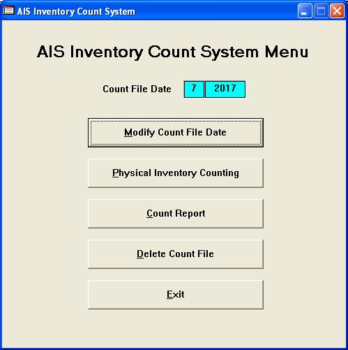 AIS Inventory Count System The AIS Inventory Count System is a component of the standard AIS Windows System.