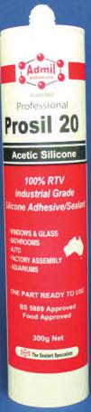 Silicone Sealants & Adhesives PROSIL 10 Professional Silicone Sealant 100% Neutral Curing Silicone Sealant.