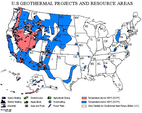 The Geothermal Basics Geothermal Map of the U.S.A.: Temperature > 212 F Temperature < 212 F Map source: Geo-heat Center, Oregon Institute of Technology Terminology: Geothermal vs.