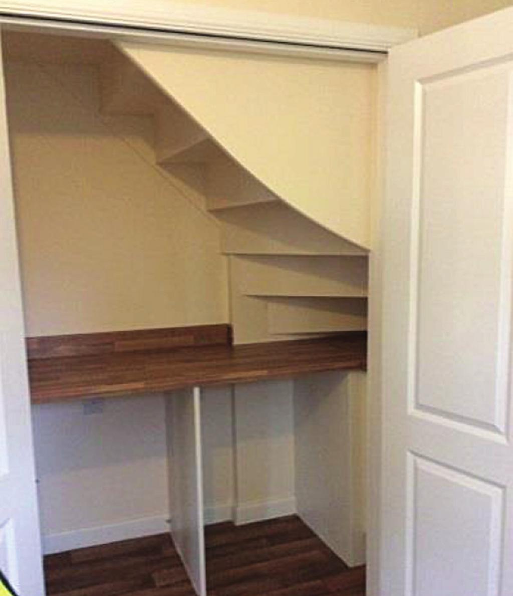 11 - HOUSING Stairs Where stair strings are exposed and the stair forms part of a protected stairwell which has an enclosed utility room or cupboard beneath it, or forms part of a ceiling to a