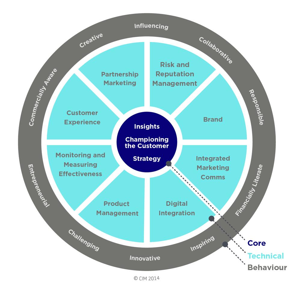 Professional Marketing Competencies The Professional Marketing Competencies focus on three key competency areas: Core, Technical and Behaviour.