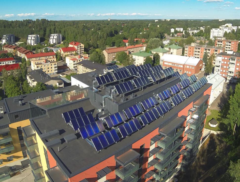 13 Lahti, Finland 240 m² collector area Small amount of installed PV