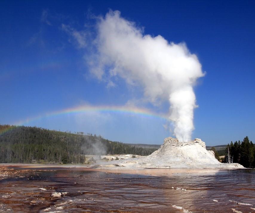 Renewable energy: Geothermal energy. It makes the use of internal heat of the Earth (either hot springs or water vapour).