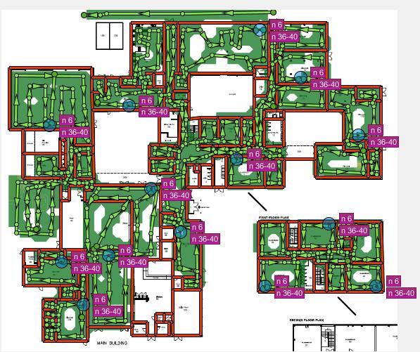 9.2. Site Survey Observed Coverage Main Building West Block Note: