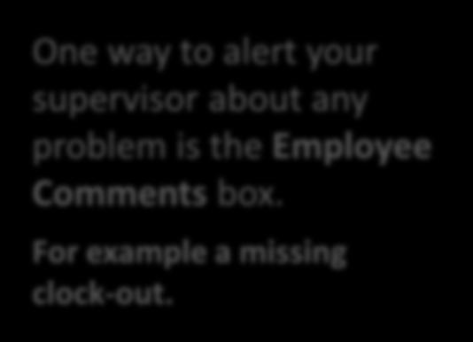 Employee Comments box.