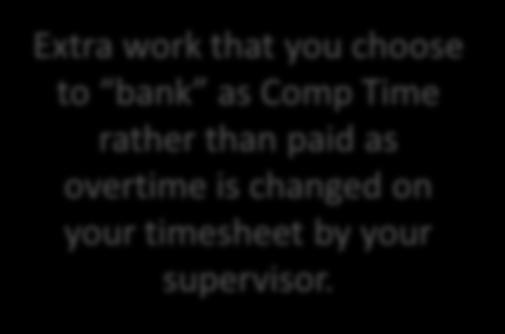 you choose to bank as Comp Time rather than paid as