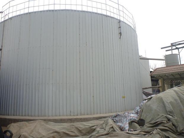 UASB 1200m 3 volume, biogas