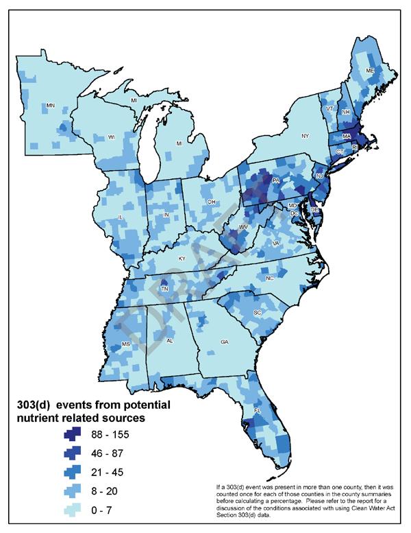 Outreach - GIS Analysis ID Impaired Watershed Using GIS, the percentage of 303(d)- listed waters impaired by a potential livestock and poultry nutrient-related source was calculated for counties