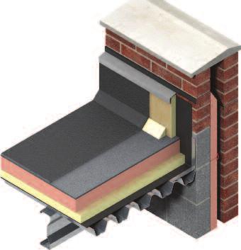 Roofboard Packer board* Packer board* 18 mm plywood deck DPC to drain internally or externally as specified Vapour control layer (not required if metal deck is sealed) DPC to drain internally or