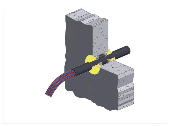 R.L. TeST ReFeRenCe SingLe CABLe Up to 32mm diameter (2x16mm cables) -/120/120 WALLS FSV 0690 CABLe BUndLe 180x130 overall size (Rectangular hole) -/120/120 FLOORS FP 1819 STeeL CABLe TRAY 100mm