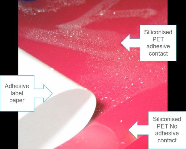 Rub-Off This can be seen immediately or on ageing of the silicone coated substrate: Silicone formulation (can be anchorage or adhesive failure, or cohesive failure of the cured silicone): Too low