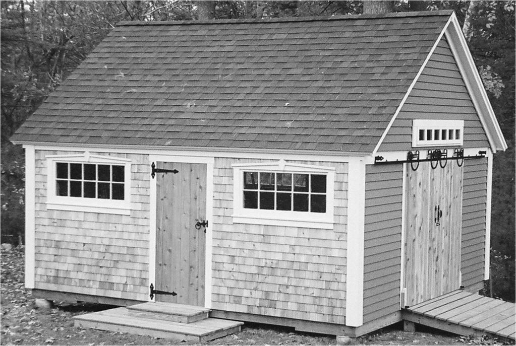 12x20 Colonial Gentleman's Barn Design Notes 1) Built on 8" concrete slab 12'x20', with "J" anchors, 2) 2x Pressure treated bottom wall plates, 3) 2x kiln dried wall studs 1" on center, wall height