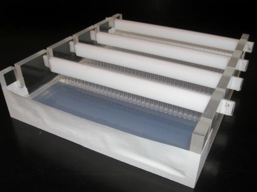 When cooled, the agarose polymerizes, forming a flexible