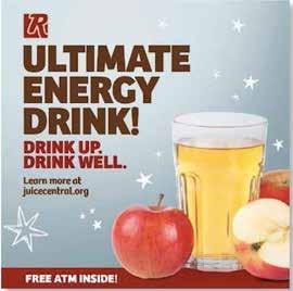messages featuring tomato juice, orange juice and apple juice. The taglines read: Drink Your Veggies, Get Juiced Early and Ultimate Energy Drink!