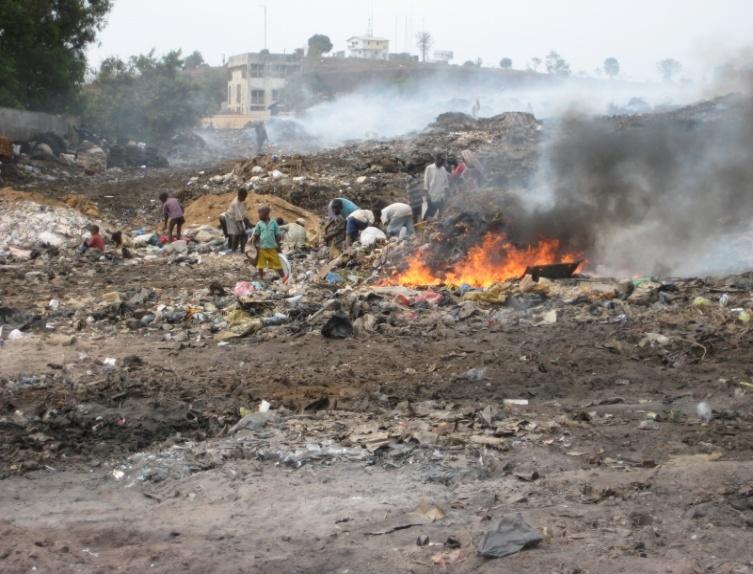Waste Disposal Open Dump Open dumping with uncontrolled fires is norm in most