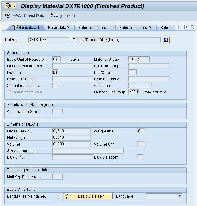 Material Master Data Material Master - Contains all the information a company needs to manage about a material - It is used by most components within the SAP system Sales and