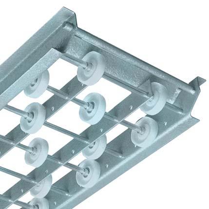 Wheel positions can be varied to suit individual requirements by adjusting the wheel spacers and by adding or removing wheels as required. Wheel Conveyor Frame (65x 25x 2.