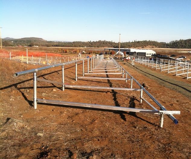 Foundations Solar array foundations are usually pipes or tubular steel driven into the