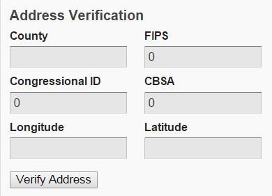 Address Verification (EFNEP Only) The address verification option standardizes and corrects address information and provides information on youth groups county, congressional district, and Core Based