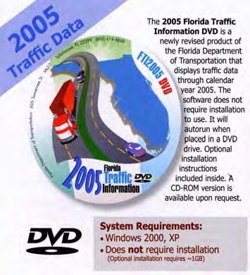 Other Technical Resources (continued ) Traffic Data The Florida Traffic Information (FTI) DVD contains information on AADT, historical counts, synopsis reports,