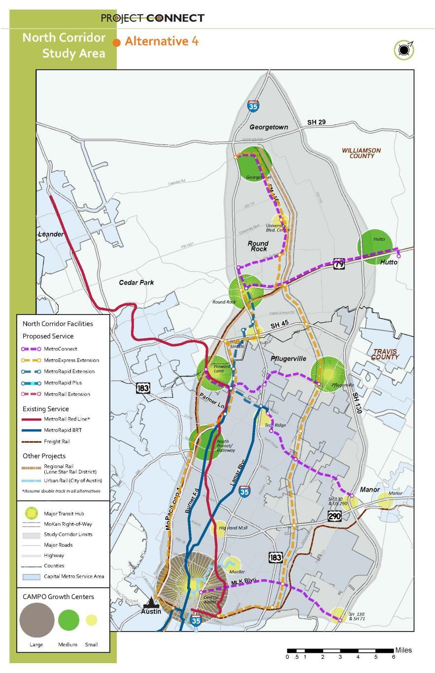 Major Routes SH130, FM1460, MoKan, Freight Rail ROW, IH35, SH45, MoPac Modes MetroRapid MetroExpress MetroConnect Capital Facilities
