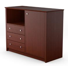 Nightstand in a two-bedded room should be larger than the 20 inch wide requirement to be adequate for two beds and a two bulb/two rocker switch lamp.