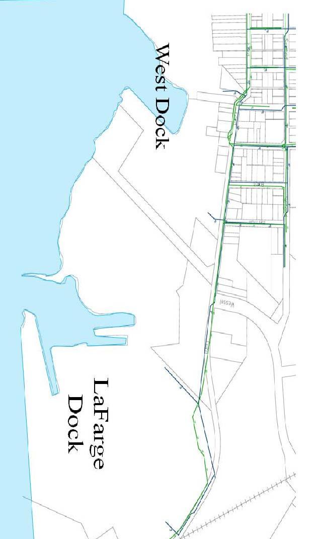 Figure 4 6 shows a localized area around the lower Thunder Bay River docks including the Decorative Panels International (DPI) facility and parts of downtown Alpena.
