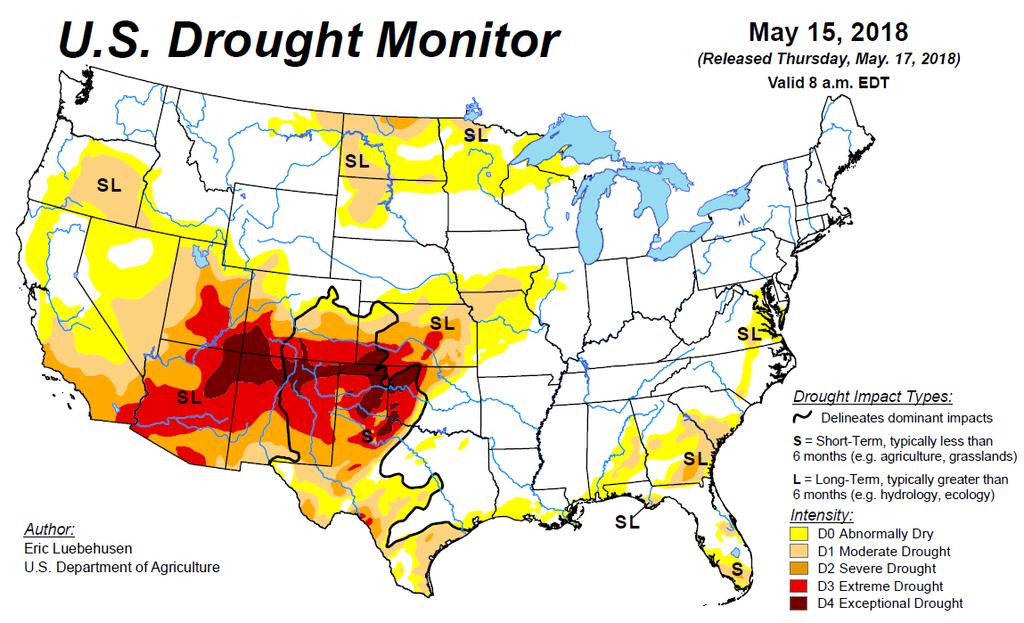 Drought in the Southwest has Intensified; Lingering Dryness in the Northern Plains Besides intensifying drought in the Southern