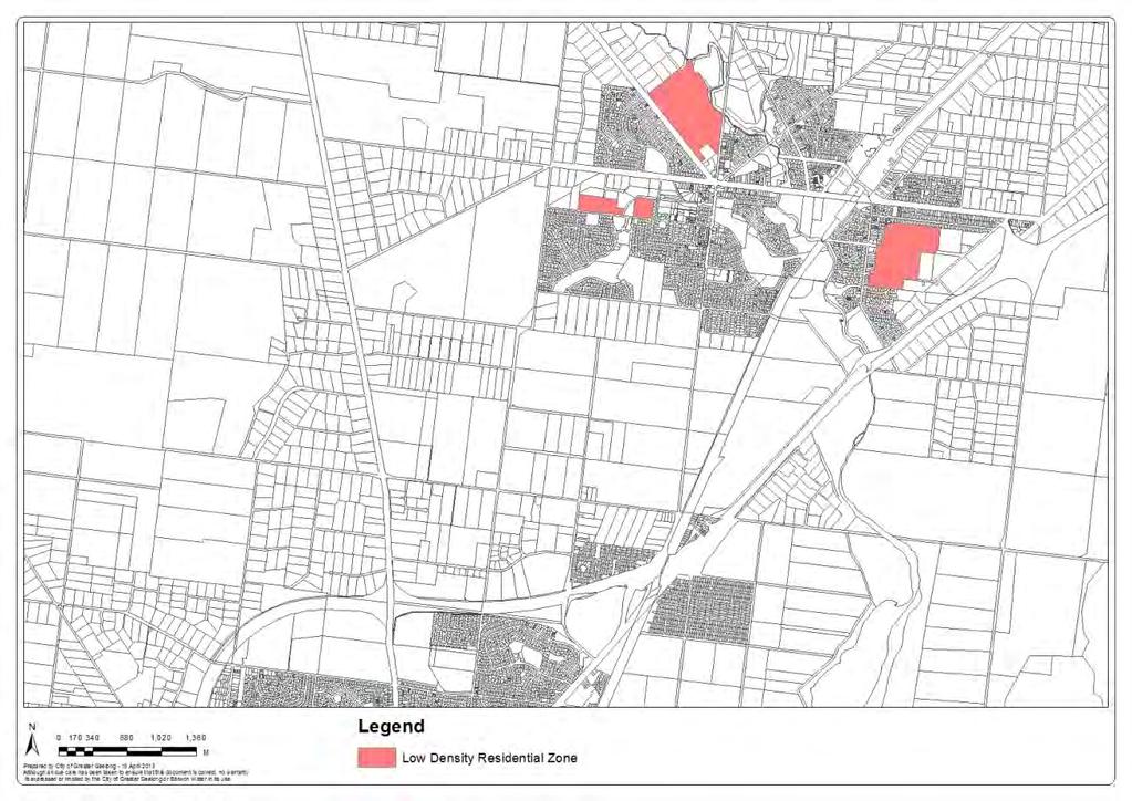 Map 2 Location of the Low Density Residential Zone in Lara Where sewer is not available the LDRZ will continue to require each new lot to be at least 0.4 hectare.