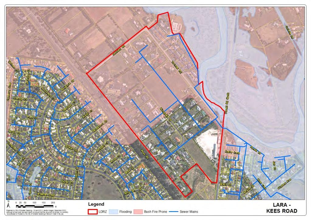 Kees Road Map 8 Lara - Kees Road This area is located to the north east of Kees Road in Lara. Of the 63 properties located within this area 44 of them are greater than 0.