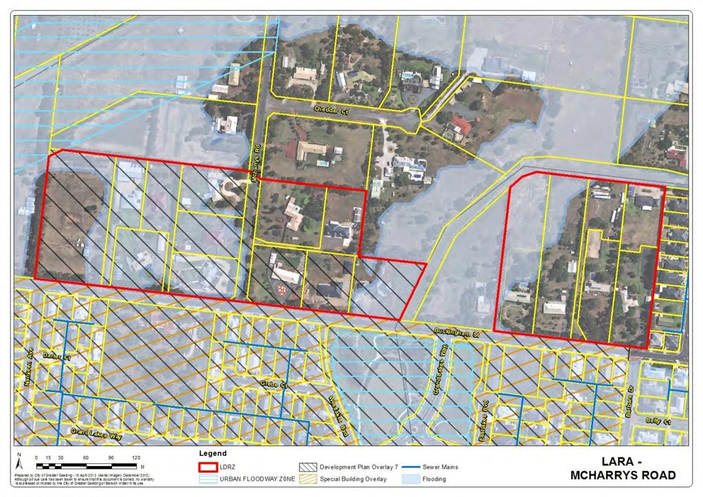 McHarrys Road Map 9 Lara McHarrys Road This area is located to the west of the township of Lara, and south of Patullos Road. The Lara Structure Plan nominates the area as retain low density character.
